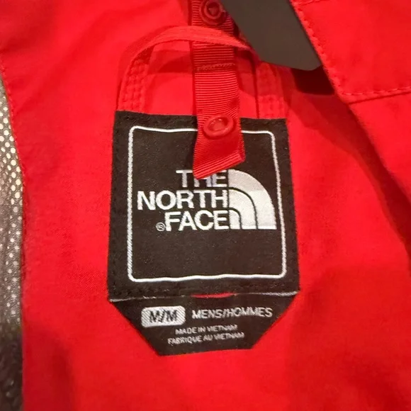 The North Face Red and Gray Raincoat Weather-Resistant Hooded Design - Picture 3 of 3